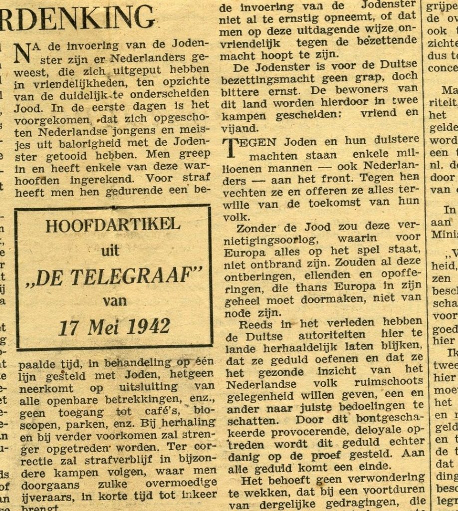 De Telegraaf: 1941 en 2017