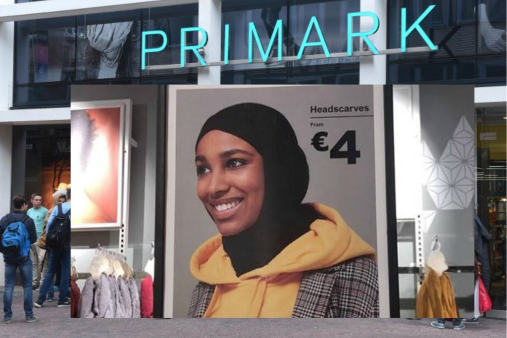 In Primark Antwerpen mag het personeel géén hoofddoek dragen, maar wél verkopen!